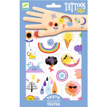 Jucarii copii 2-3 ani - Tatuaje Djeco Emoji Meteo, 2-3 ani +