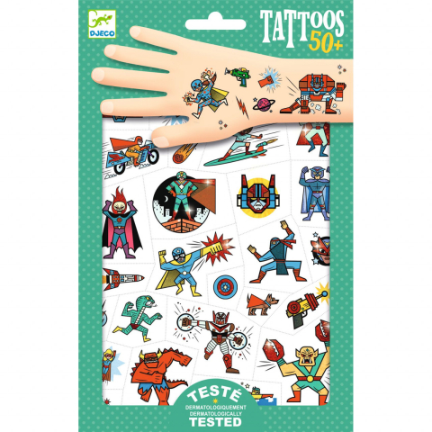 Jucarii copii 2-3 ani - Tatuaje Djeco Supereroi, 2-3 ani +