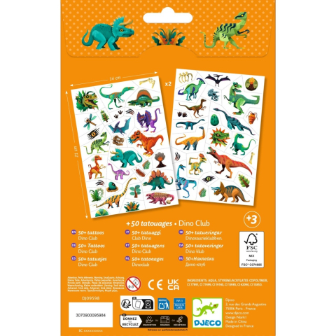Tatuaje metalice Djeco, Dinozauri, 2-3 ani + [2]