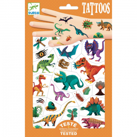 Produse - Tatuaje metalice Djeco, Dinozauri, 2-3 ani +
