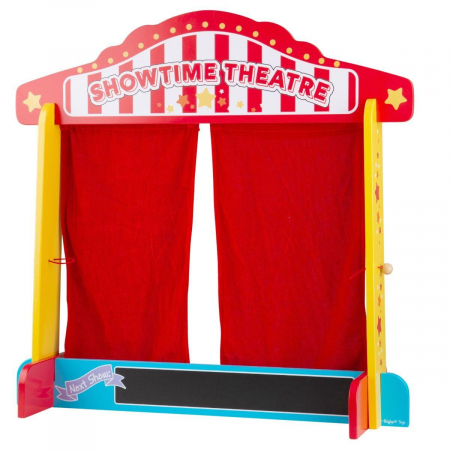 Jucarii copii 4-5 ani - Teatru de papusi din lemn, BIGJIGS Toys, 2-3 ani +