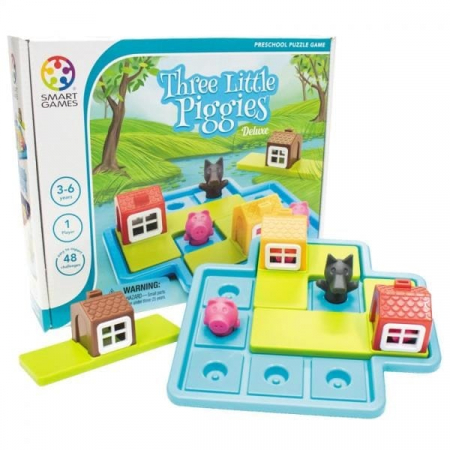 Jocuri de logica - Smart Games - Three Little Piggies - Deluxe, joc de logica cu 48 de provocari, 3+ ani