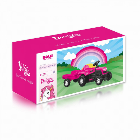 Vehicule - Tractor cu pedale si remorca - Unicorn