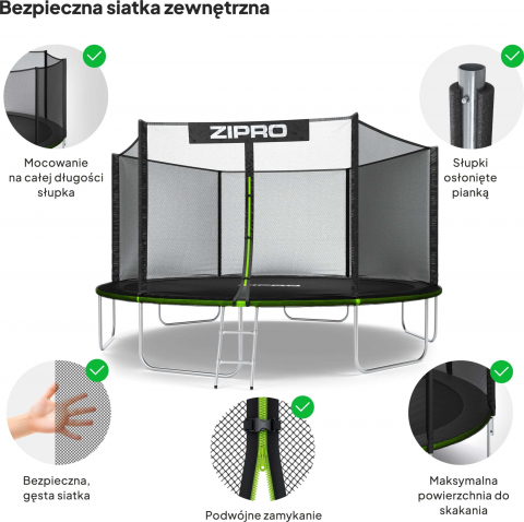Trambulina copii 435 cm de exterior ZIPRO Jump Pro cu plasa de protectie externa [5]