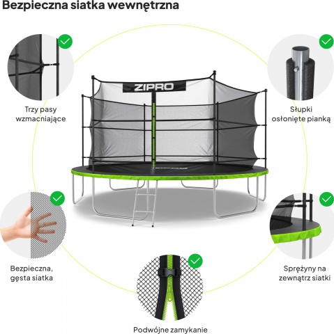 Trambulina copii 435 cm de exterior ZIPRO Jump Pro, cu plasa de protectie interna [5]