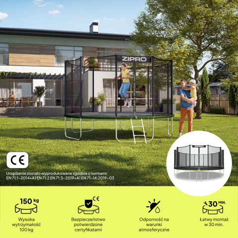 Trambulina copii 496 cm de exterior ZIPRO Jump Pro cu plasa de protectie externa [1]