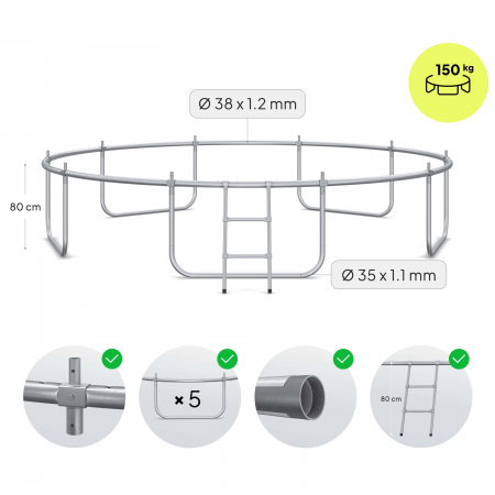 Trambulina copii 374 cm de exterior ZIPRO Jump Pro cu plasa de protectie externa [2]