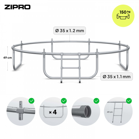 Trambulina copii 252 cm de exterior ZIPRO  Jump Pro Premium [2]