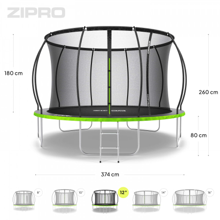 Trambulina copii 374 cm de exterior ZIPRO  Jump Pro Premium [1]
