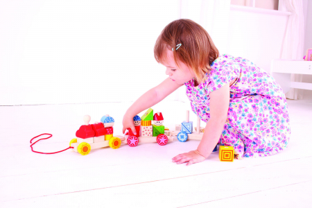 Trenuletul colorat cu forme, BIGJIGS Toys, 1-2 ani + [3]