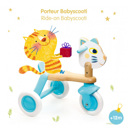 Tricicleta lemn fara pedale Djeco, + 12 luni [2]