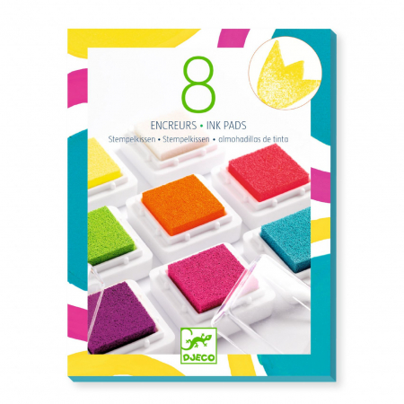Papetarie si Rechizite - Tusiere colorate pentru stampile, Djeco, 5 ani+