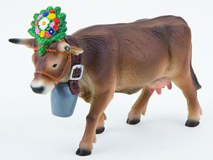 Figurine animale domestice - Vaca din Alpi, Bullyland, 2-3 ani +