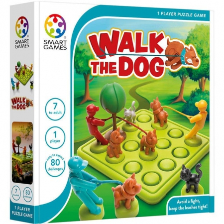 Jucarii copii 12+ ani - WALK THE DOG, Smart Games, 6-7 ani +
