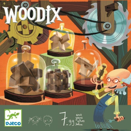 Jucarii copii 12+ ani - Woodix 6 jocuri logice din lemn, Djeco, 6-7 ani +