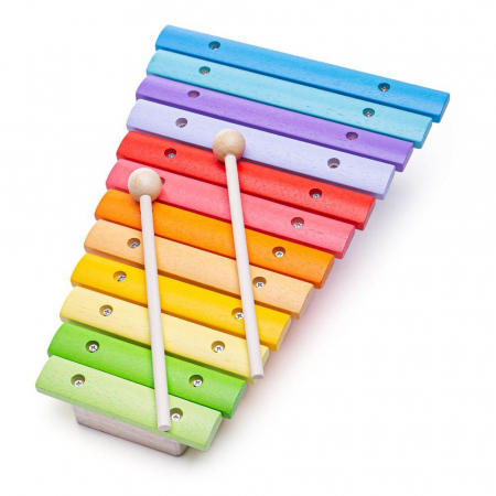 Jucarii muzicale - Xilofon din lemn, BIGJIGS Toys, 1-2 ani +