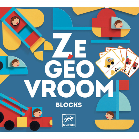 Ze GeoVroom Djeco, joc de construit cu piese geometrice, 2-3 ani + [1]