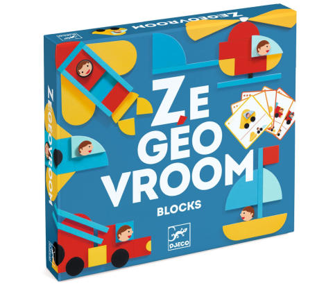 Jucarii copii 2-3 ani - Ze GeoVroom Djeco, joc de construit cu piese geometrice, 2-3 ani +
