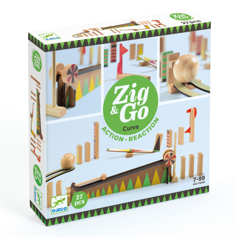 Jucarii si jocuri Montessori - Zig and Go Djeco, set de constructie cu 27 piese, Bila cea mai mare