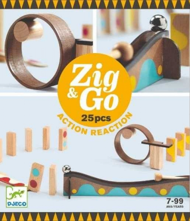 Vârsta - Zig & Go Djeco, set de constructie trasee, 25 piese, +7 ani
