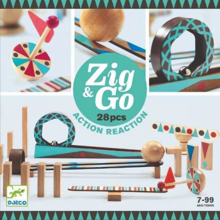 Vârsta - Zig & Go Djeco, set de constructie trasee, 28 piese, +7 ani