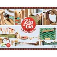 Jucarii si jocuri copii - Zig & Go Djeco, set de constructie trasee, 48 piese, +8 ani