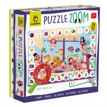 Jucarii copii 4-5 ani - Zoom Puzzle - Pirati, Ludattica, 3 ani+
