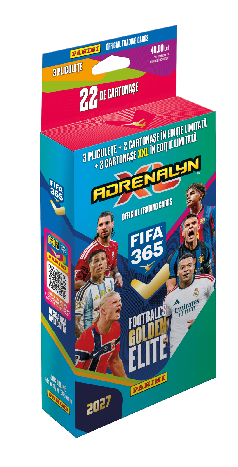 Colectia Panini Adrenalyn 2026-2027 Eco Blister XXL - 3 Plicuri cu Carduri + 2 Carduri XXL + 2 Carduri Limited Edition Panini Fifa 365 Adrenalyn 2027