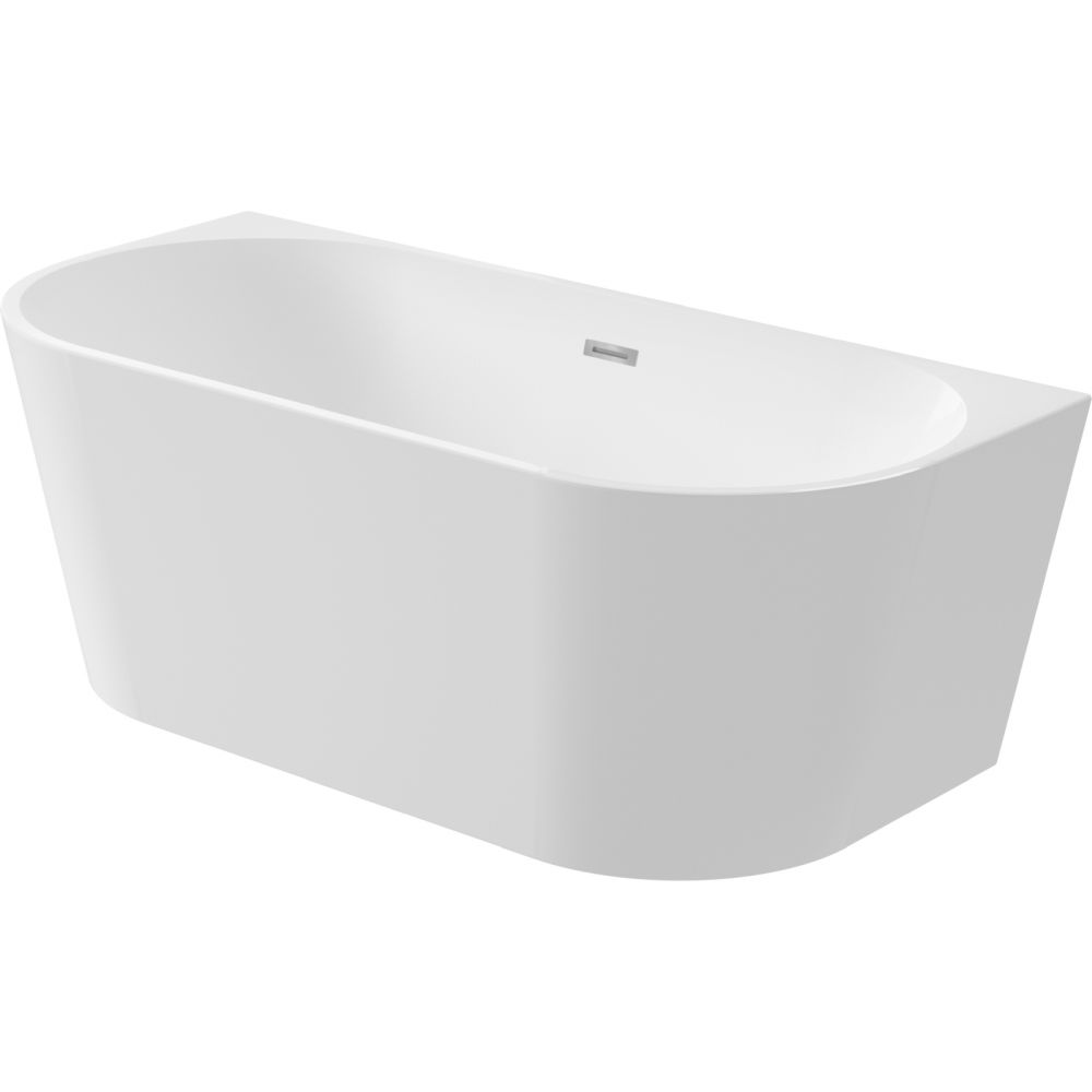 Cada baie freestanding Deante Silia, 150 x 75 cm, lipita de perete, alb lucios