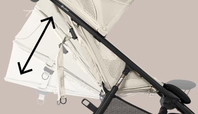 Carucior Cybex Avi Spin Black/Almond Beige - pozitie ergonomica complet intinsa