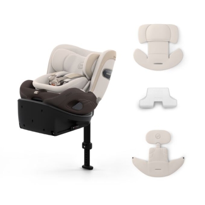 Scaun auto rotativ Cybex Sirona S i-Size Style Off White - Insert Comfort inclus si insert dublu pentru nou-nascuti (accesoriu)