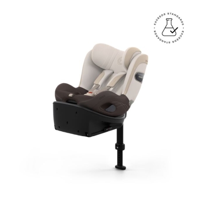 Scaun auto rotativ Cybex Sirona S i-Size Style Off White - Delicat cu pielea, sigur prin design