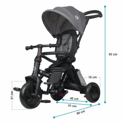 Dimensiuni Tricicleta multifunctionala Coccolle Alegra Greystone