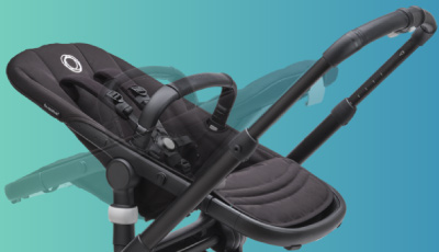 Carucior Bugaboo Fox 5 Black/Grey Melange 2 in 1 - sezut reversibil