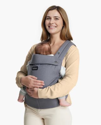 Marsupiu ergonomic Momcozy PureHug bumbac 100% Grey 3-in-1 purtat de parinte