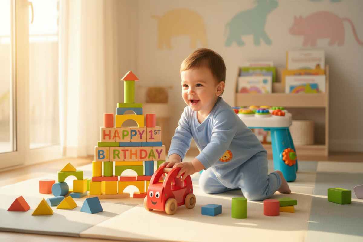 Cadouri pentru copii de 1 an - idei speciale pentru prima aniversare_Bebelus de 1 an la prima aniversare, jucarii, mobilier