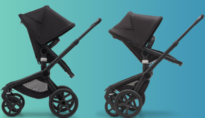 Carucior Bugaboo Fox 5 Black/Midnight Black 2 in 1 personalizat - calatorii pe 2 roti