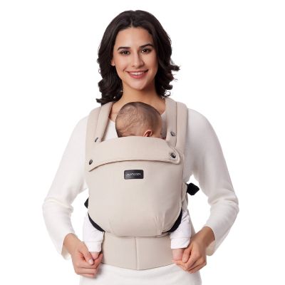 Marsupiu ergonomic Momcozy PureHug bumbac 100% Kaki 3-in-1 vedere principala
