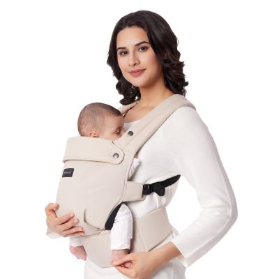 Marsupiu ergonomic Momcozy PureHug bumbac 100% Kaki 3-in-1 cu mama si bebelus