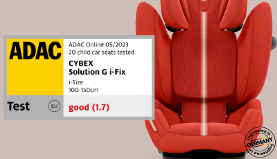 Scaun auto Cybex Solution G i-Fix Plus Beach Blue - test ADAC
