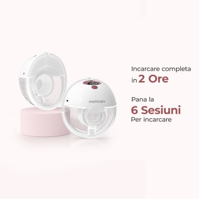 Pompa de san Momcozy Hands-free M5 Smart Grey - Baterie si incarcare