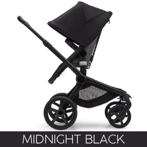 Carucior Bugaboo Fox 5 Black/Grey Melange 2 in 1 personalizat - Capotina Midnight Black