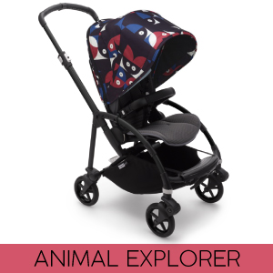Descriere Carucior Bugaboo personalizat Bee 6 Mineral Black/Grey Animal Explorer