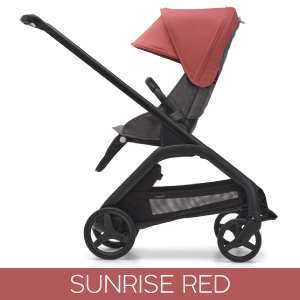 Descriere Carucior Bugaboo personalizat Dragonfly Black/Grey Melange Sunrise Red