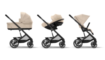 Carucior Cybex Balios S Lux 3 in 1 Black/Almond Beige cu Scoica Auto Cloud G3 - sistem de calatorie