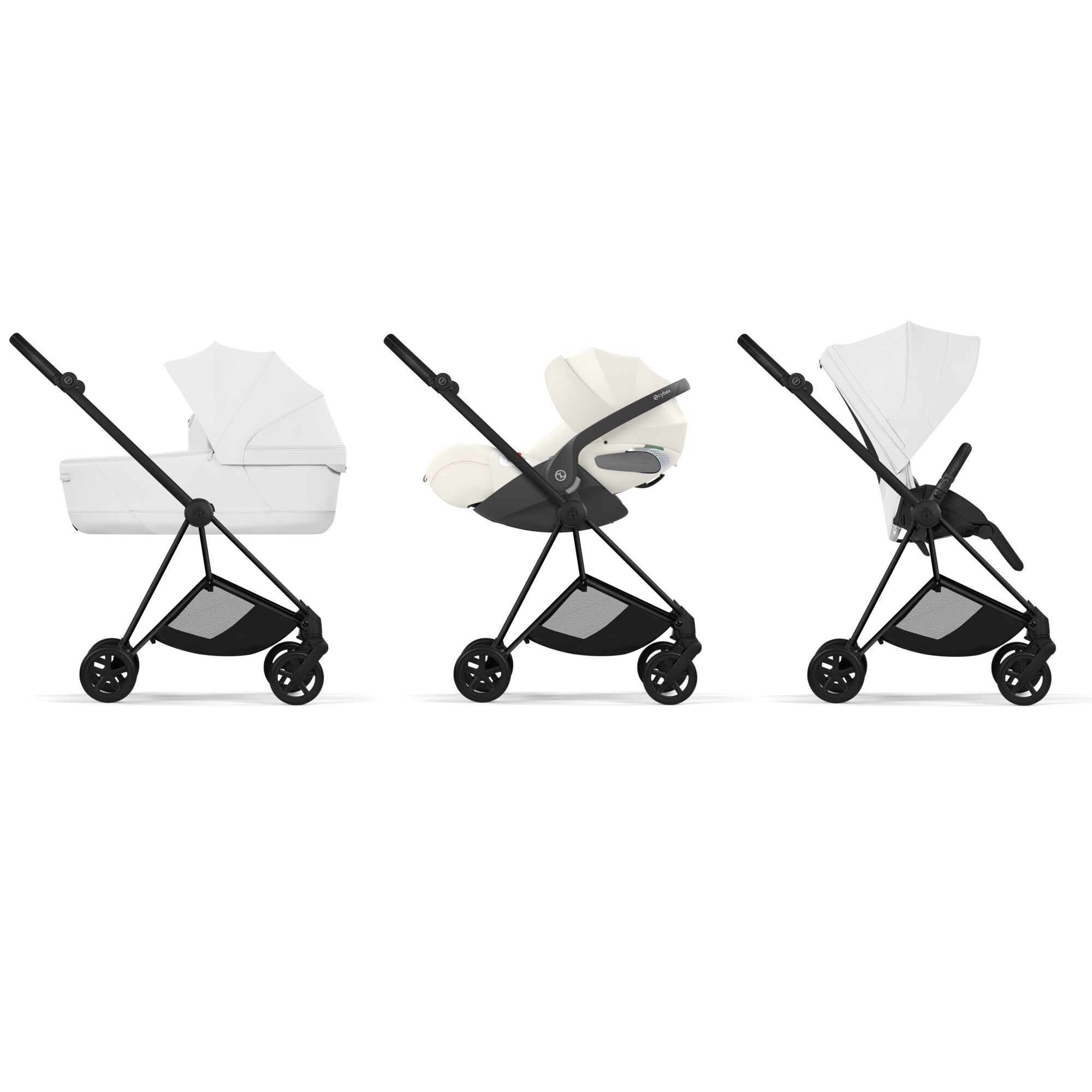 Carucior Cybex Mios Style Off White 3 in 1 - Cadru Matt Black