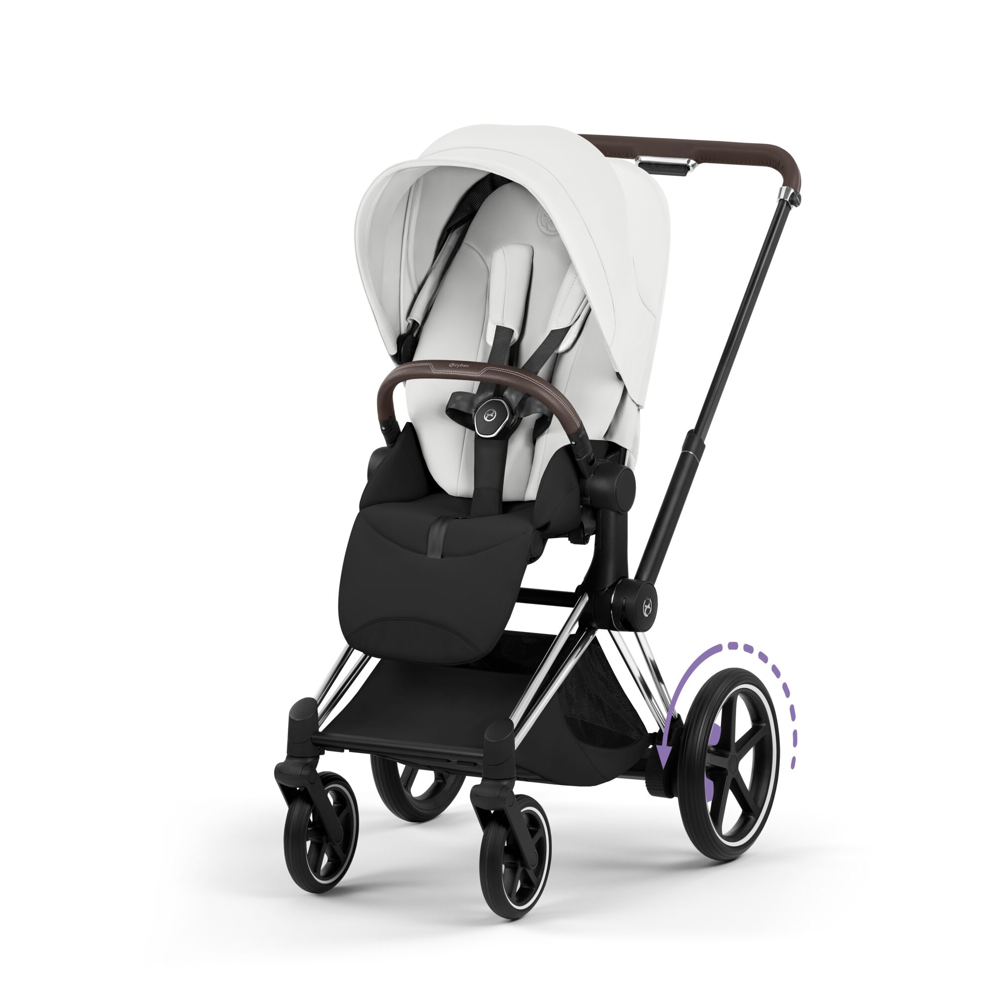 Carucior Cybex MPriam Style Off White 3 in 1 - Cadru Chrome Brown