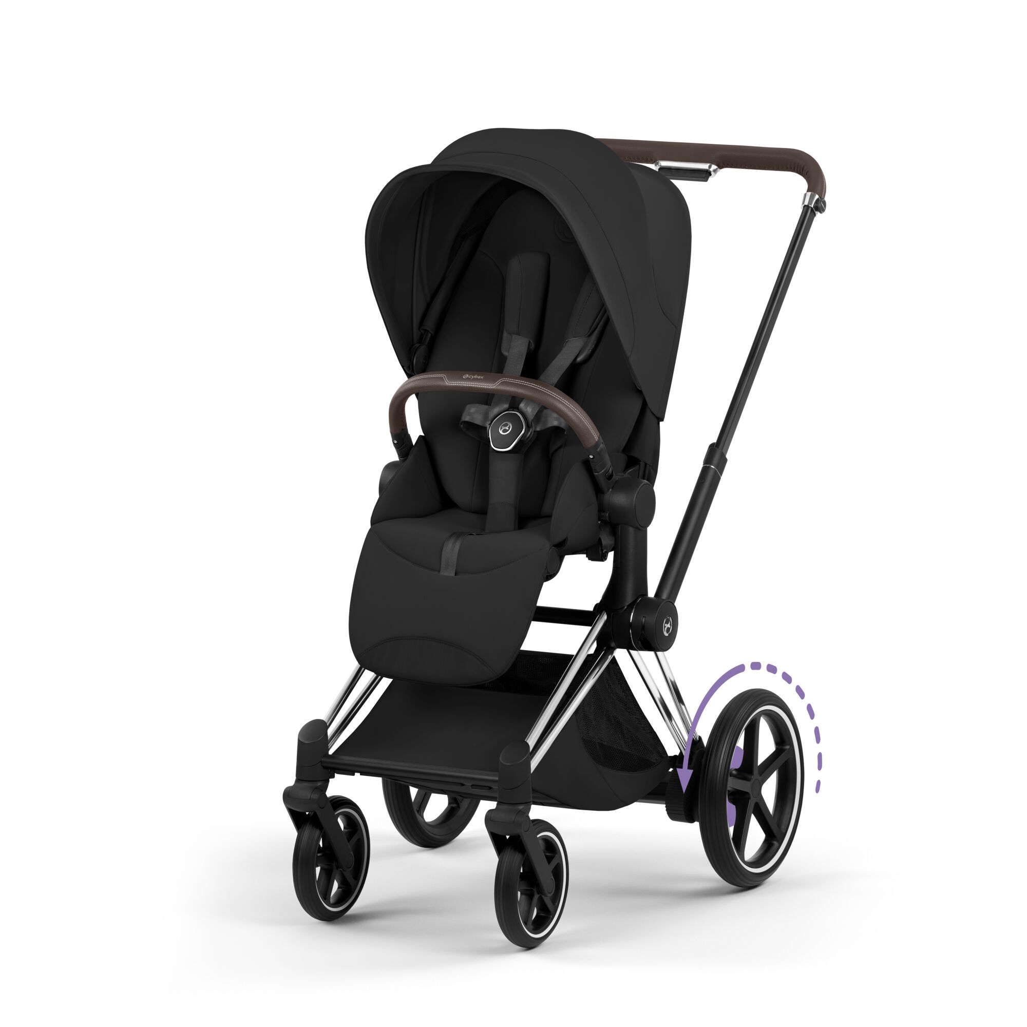 Carucior Cybex MPriam Style Sepia Black 3 in 1 - Cadru Chrome Brown