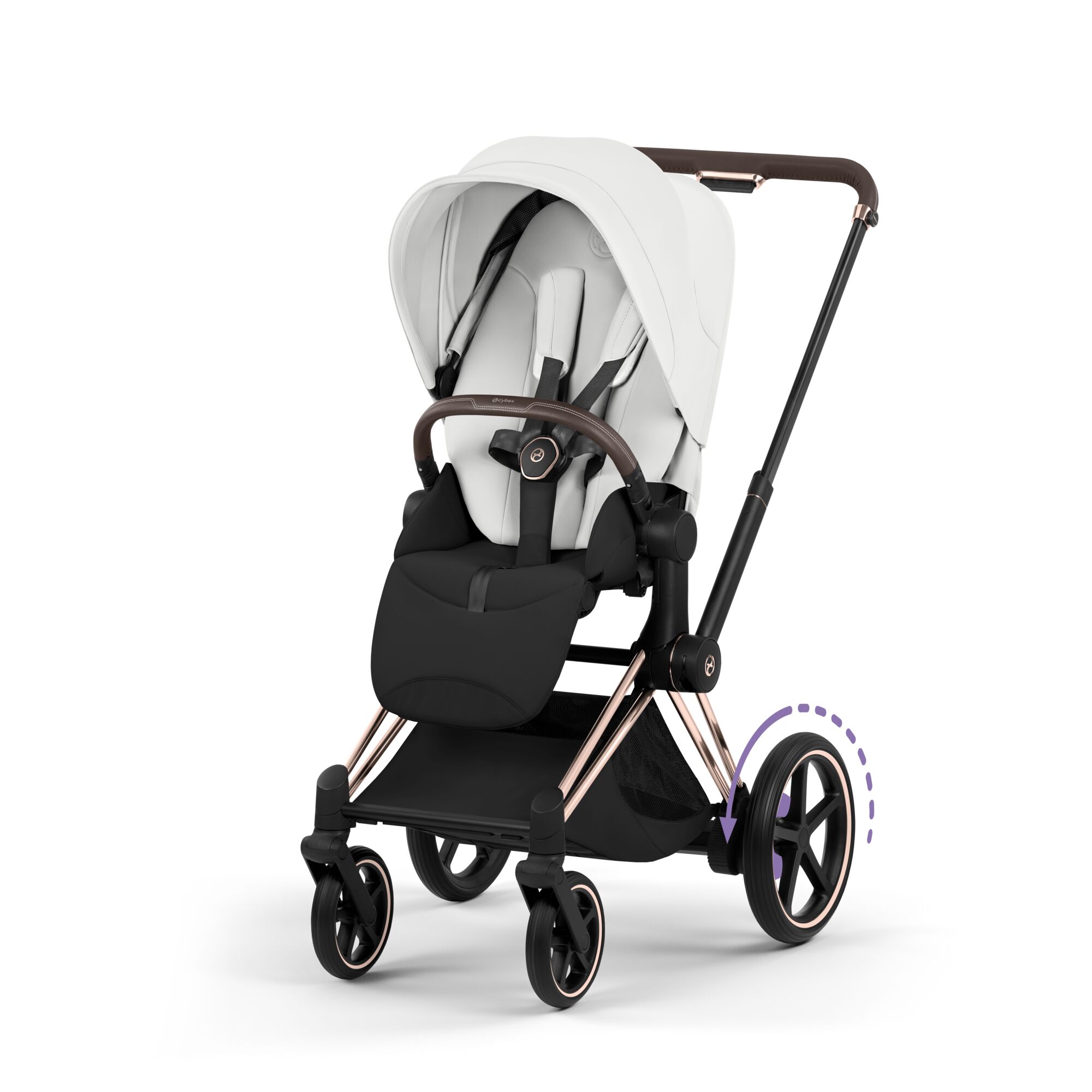 Carucior Cybex Priam Style Off White 3 in 1 - Cadru Rosegold