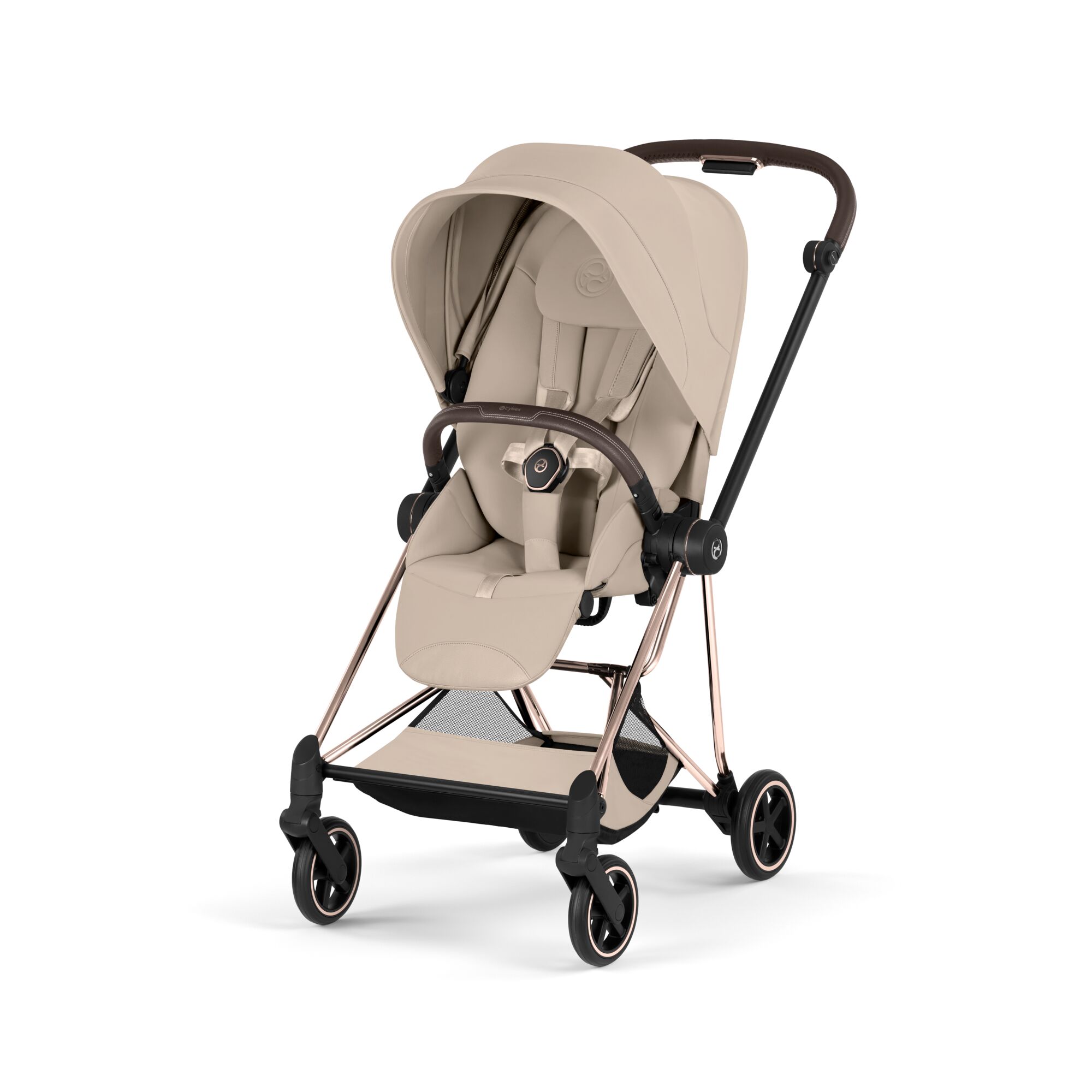 Carucior Cybex Mios Style Cozy Beige Black 3 in 1 - Cadru Rosegold